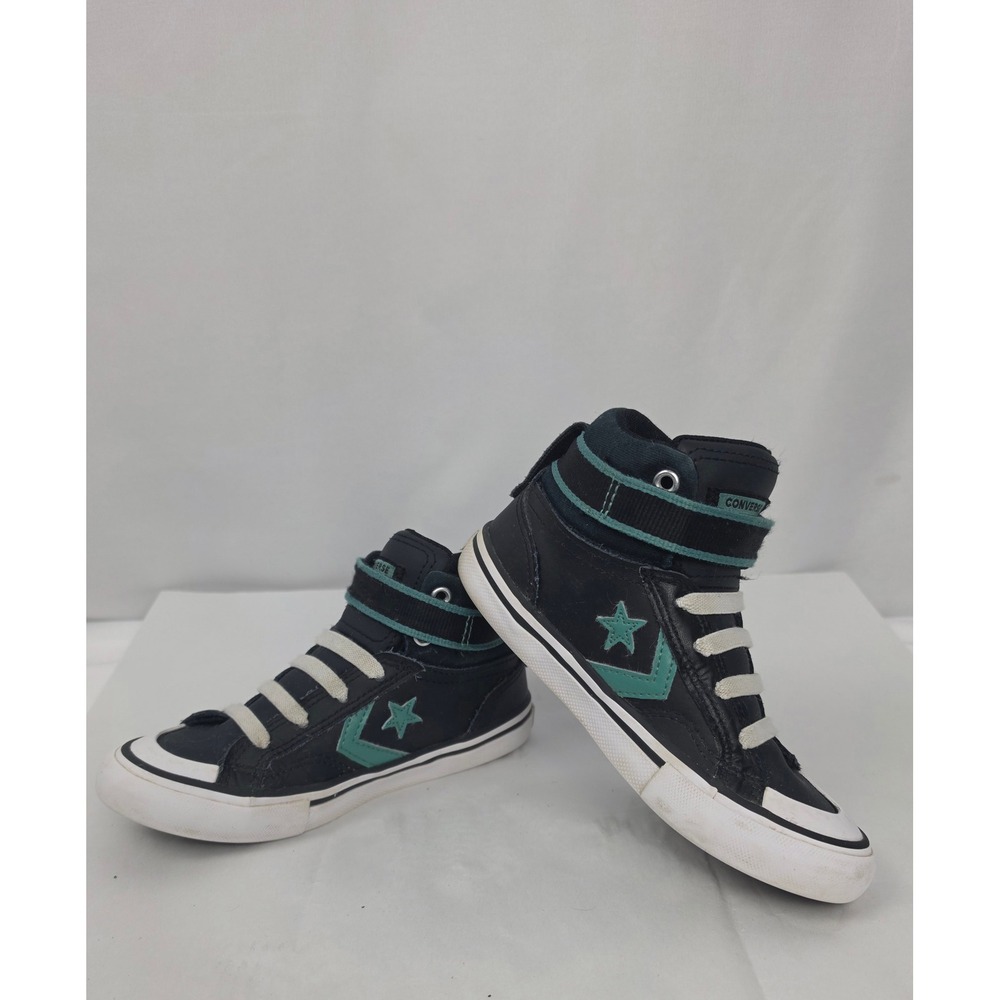 Converse Kids Pro Blaze Strap High Top Sneakers Black Teal 373216C Size 12 Youth